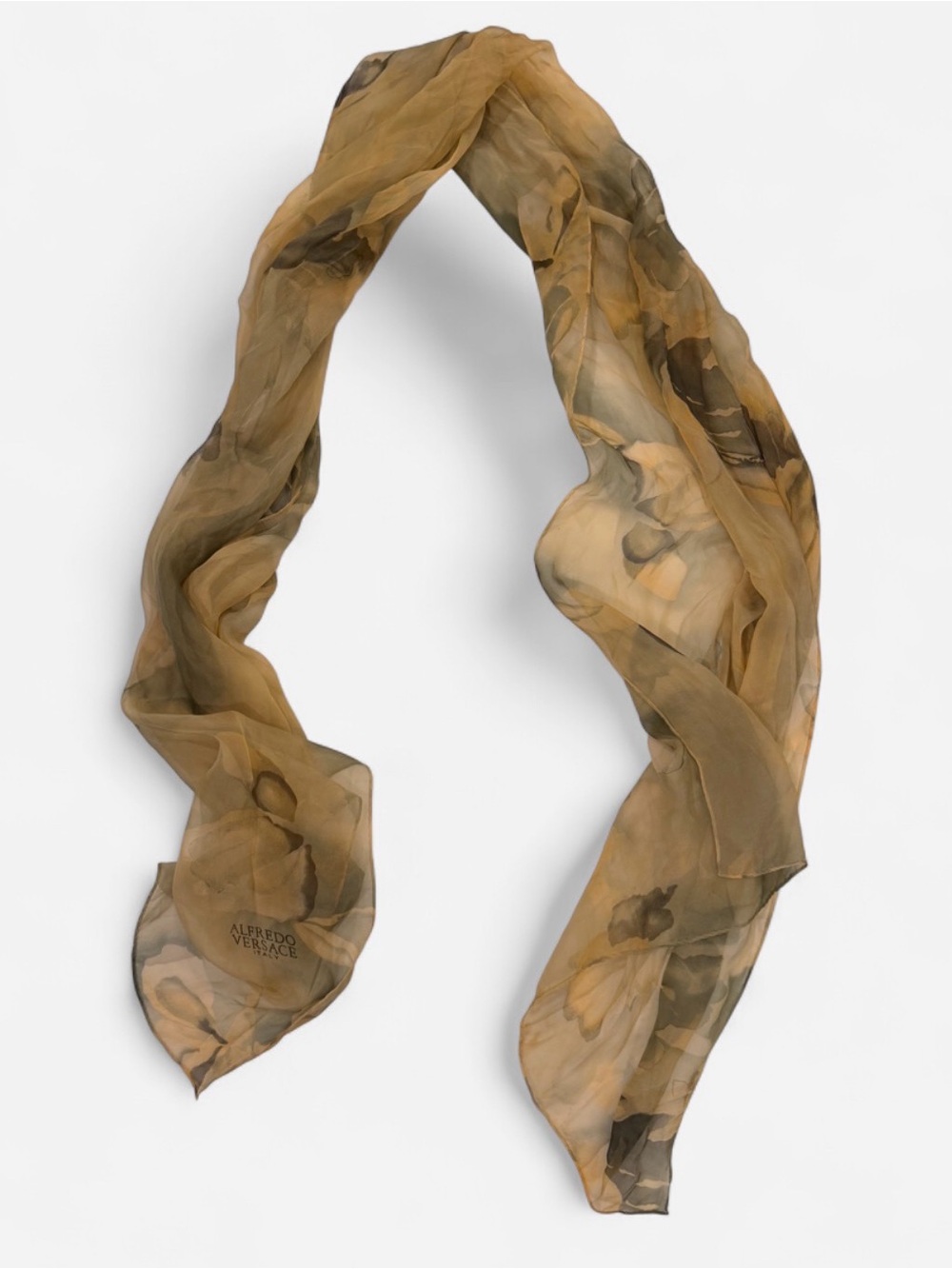 Alfredo Versace Italy Vintage Floral Sheer Scarf